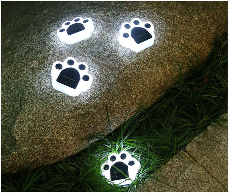 Lampe de sol solaire patte d'ours LED blanc