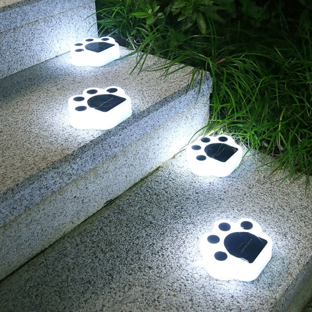 Lampe solaire patte d'ours LED jaune jardin