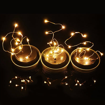 Couvercle solaire 20 LED sur bocal Mason Jar