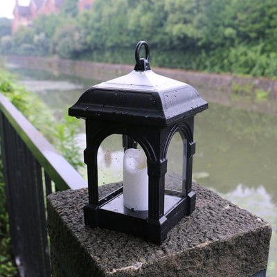 Lanterne solaire bougie vintage allumée la nuit