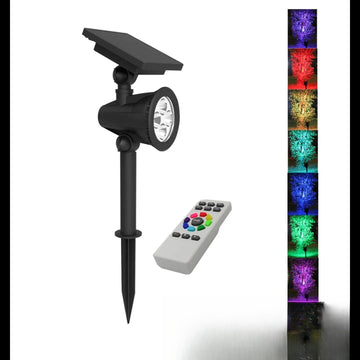 Spot Solaire RGB avec Télécommande Éclairage Couleur Jardin