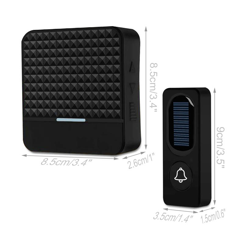 Sonnette sans fil solaire étanche pour porte d'entrée
