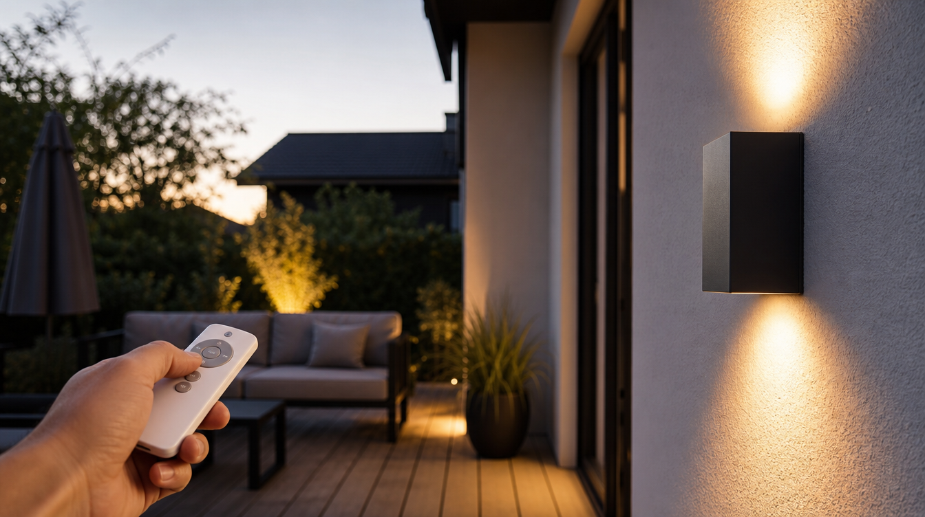 Lampe solaire extérieure pilotée par télécommande avec réglage d'intensité