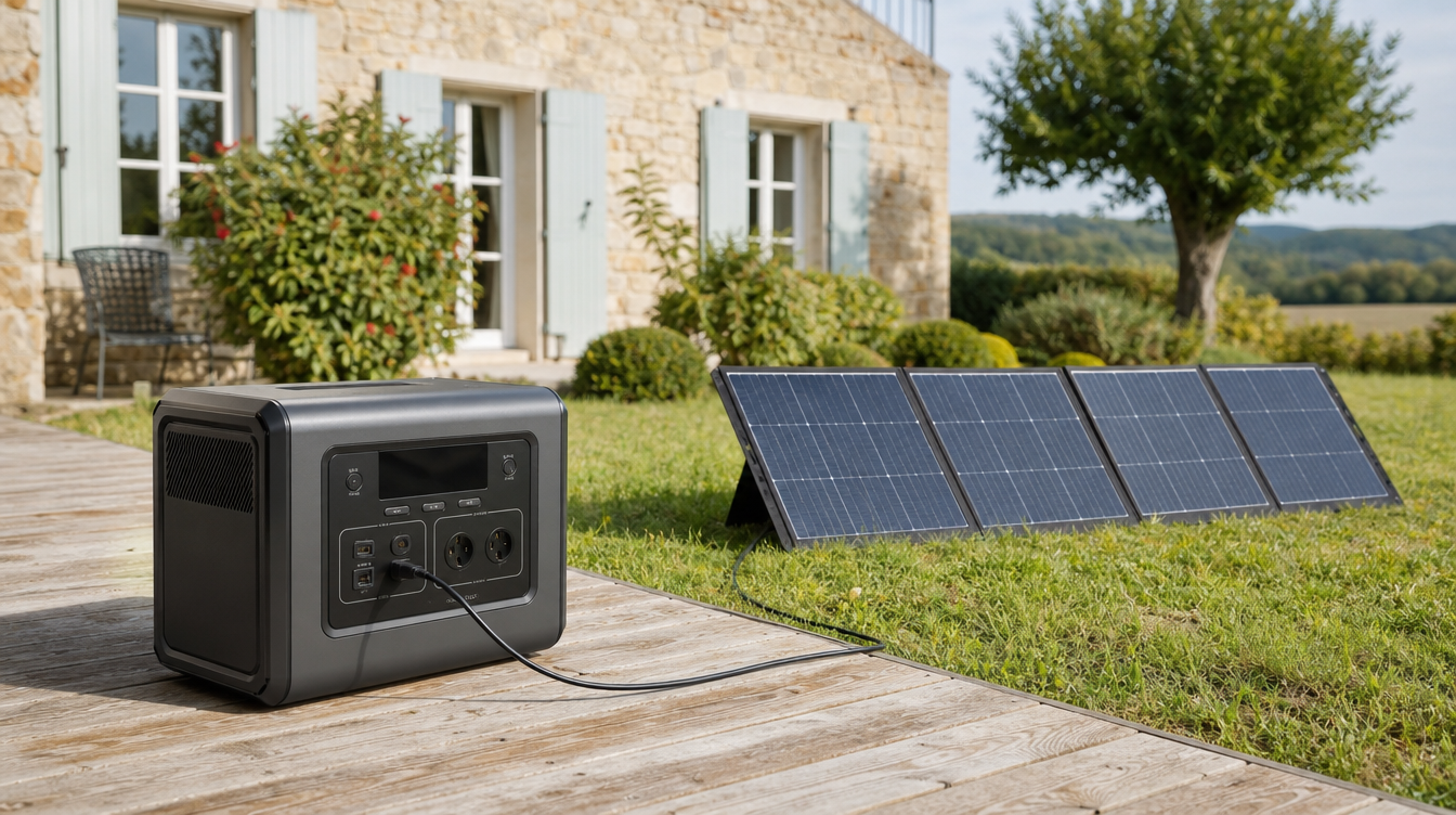 Groupe électrogène solaire et station d'énergie portable avec panneau solaire pliable
