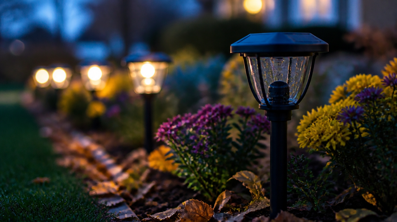 Lampe solaire de jardin restée éteinte alors que les lampes voisines fonctionnent
