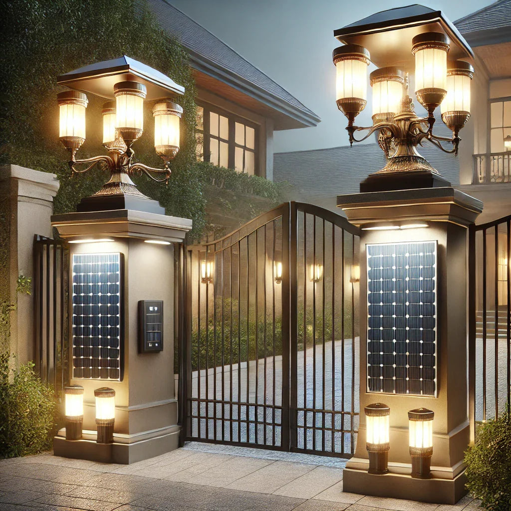 LAMPE SOLAIRE POUR PILIER DE PORTAIL ET POTEAU