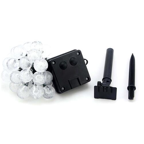 Guirlande solaire LED rouge 30 boules bulle IP65