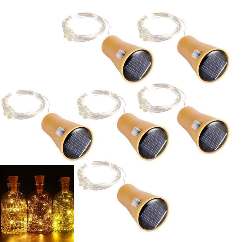 Lot de 6 bouchons LED solaires pour bouteilles