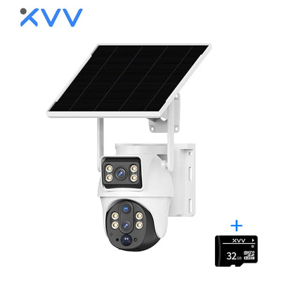 Caméra Solaire WiFi Double Objectif 8MP Vision Nocturne PIR