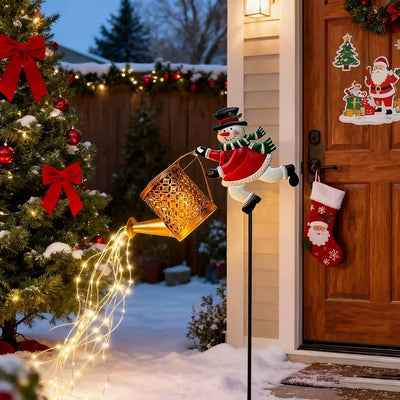 Lanterne Solaire Père Noël Arrosoir LED à Suspendre