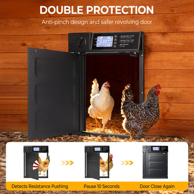 Porte Automatique de Poulailler Solaire Aluminium à Signal Sonore