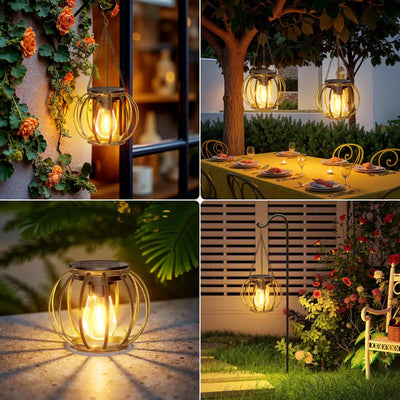 Lot de lanternes solaires LED en fer forgé