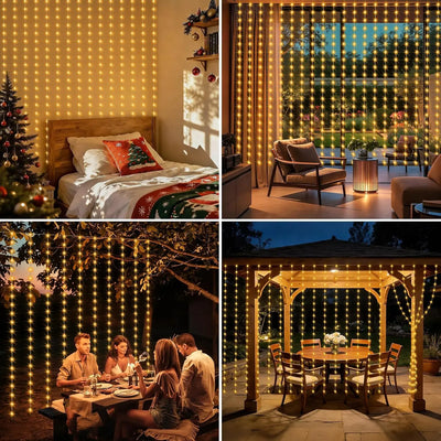 Guirlande Solaire Féerique 200 à 600 LED Lot de 2
