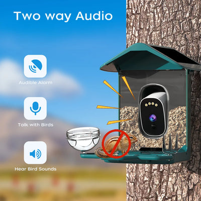 Caméra Solaire pour Mangeoire à Oiseaux 5MP WiFi IA IP66