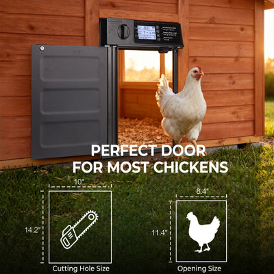 Porte Automatique de Poulailler Solaire Aluminium à Signal Sonore