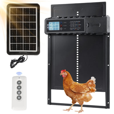 Porte Automatique de Poulailler Solaire en Aluminium Commande à Distance