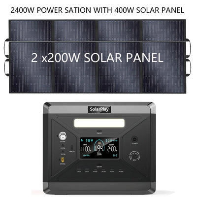Station d'Énergie Solaire Portable 2400W - vue 9