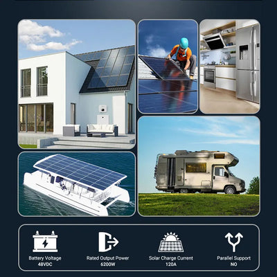 Onduleur Solaire Hybride 6,2 kW 48V MPPT