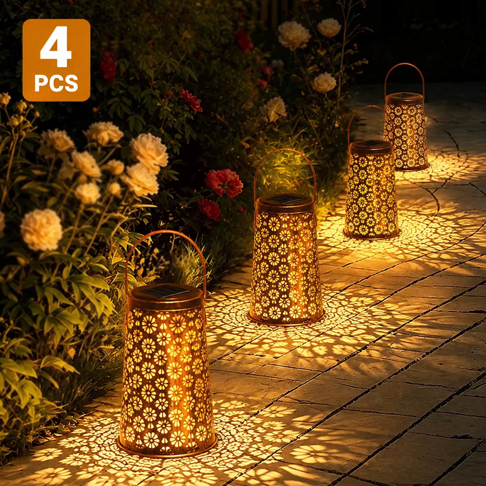 Lanterne Solaire Tournesol Lureshine Lot de 4 Étanche