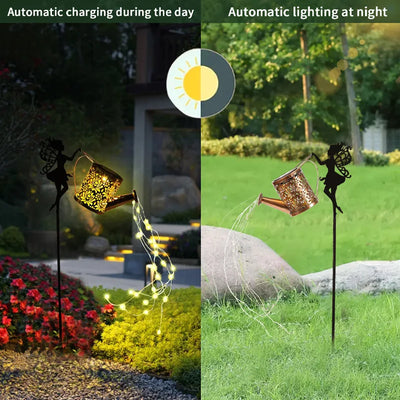 Lanterne Solaire Père Noël Arrosoir LED à Suspendre