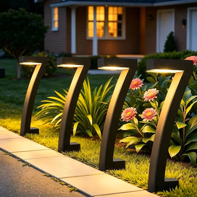 Lampe Solaire d'Allée à Planter (Lot de 4) – éclairage LED allumé de nuit