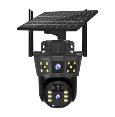 Caméra Solaire WiFi Extérieure Double Objectif avec Panneau