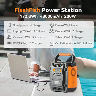 Station Électrique Portable Solaire Flashfish A201 200W 172.8Wh
