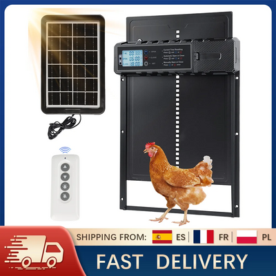 Porte Automatique de Poulailler Solaire Alliage Aluminium Tout Temps