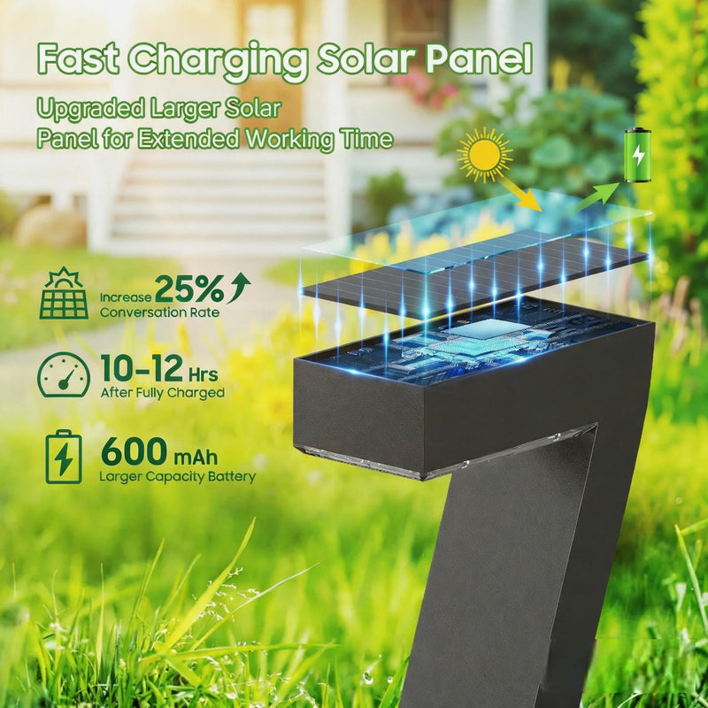 Lampe Solaire d'Allée à Planter (Lot de 4) – éclairage LED allumé de nuit