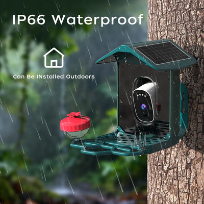 Caméra Solaire pour Mangeoire à Oiseaux 5MP WiFi IA IP66