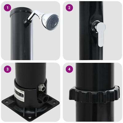Douche Solaire Extérieure 217 cm 35 L Effet Pluie