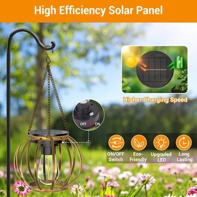 Panneau solaire de la lanterne en fer forgé