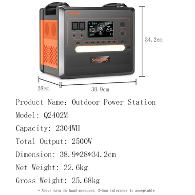 Station d'Énergie Solaire 2304Wh 2500W Portable - vue 8