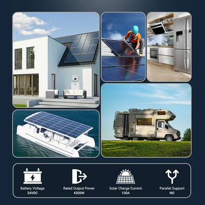 Onduleur Solaire Hybride 4 kW 24V Onde Pure