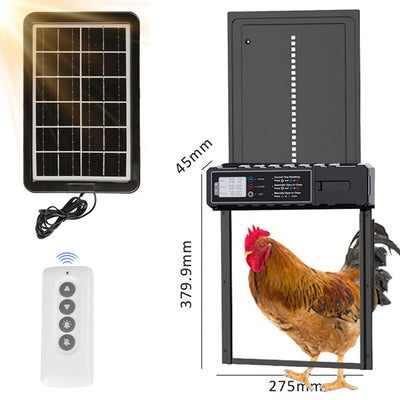 Porte Automatique de Poulailler Solaire Rideau Aluminium Recharge USB