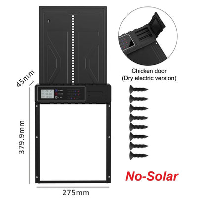 Dimensions de la porte solaire automatique pour poulailler