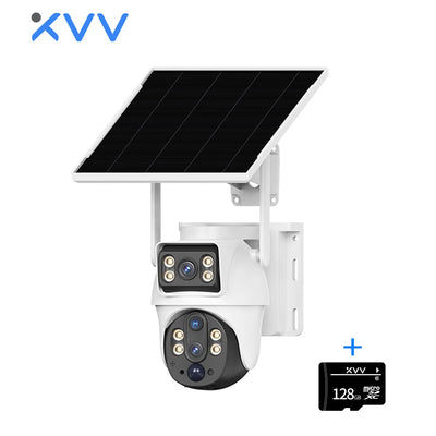 Caméra Solaire WiFi Double Objectif 8MP Vision Nocturne PIR