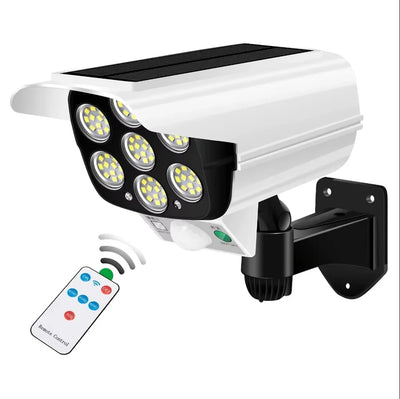 Projecteur Solaire 66 LED Détecteur Mouvement Caméra Factice