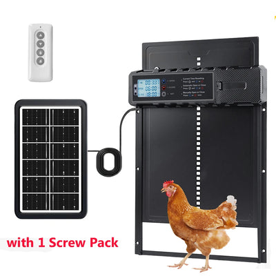 Porte Automatique de Poulailler Solaire Noire Écran LCD Quatre Modes