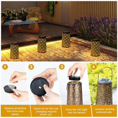 Lanterne Solaire Tournesol Lureshine Lot de 4 Étanche