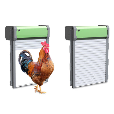 Porte Automatique de Poulailler Solaire à Volet Roulant Aluminium