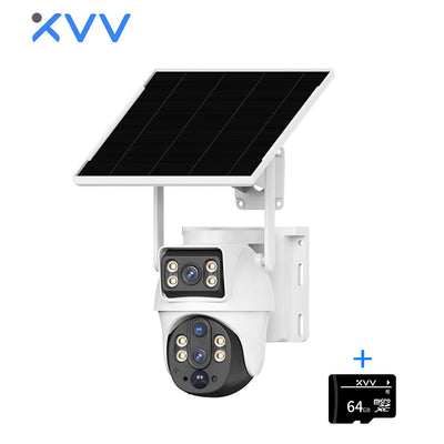 Caméra Solaire WiFi Double Objectif 8MP Vision Nocturne PIR