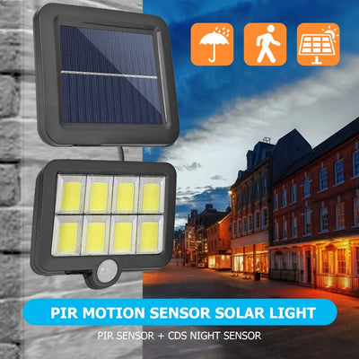 Applique Murale Solaire 160 LED Extérieure Étanche Sécurité Jardin