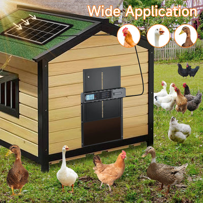 Porte Automatique de Poulailler Solaire Aluminium avec Minuterie à Écran