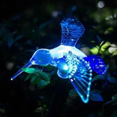 Colibris solaires multicolores en cristal pour jardin
