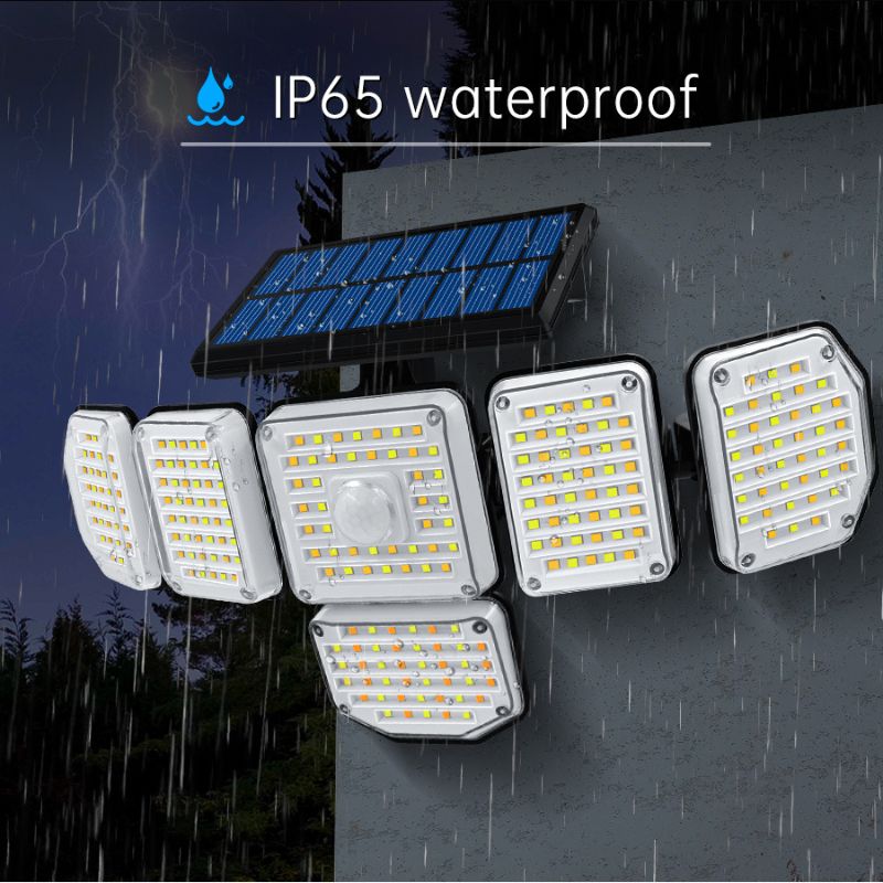 Applique solaire jardin 256 LED 6 blocs pour façade