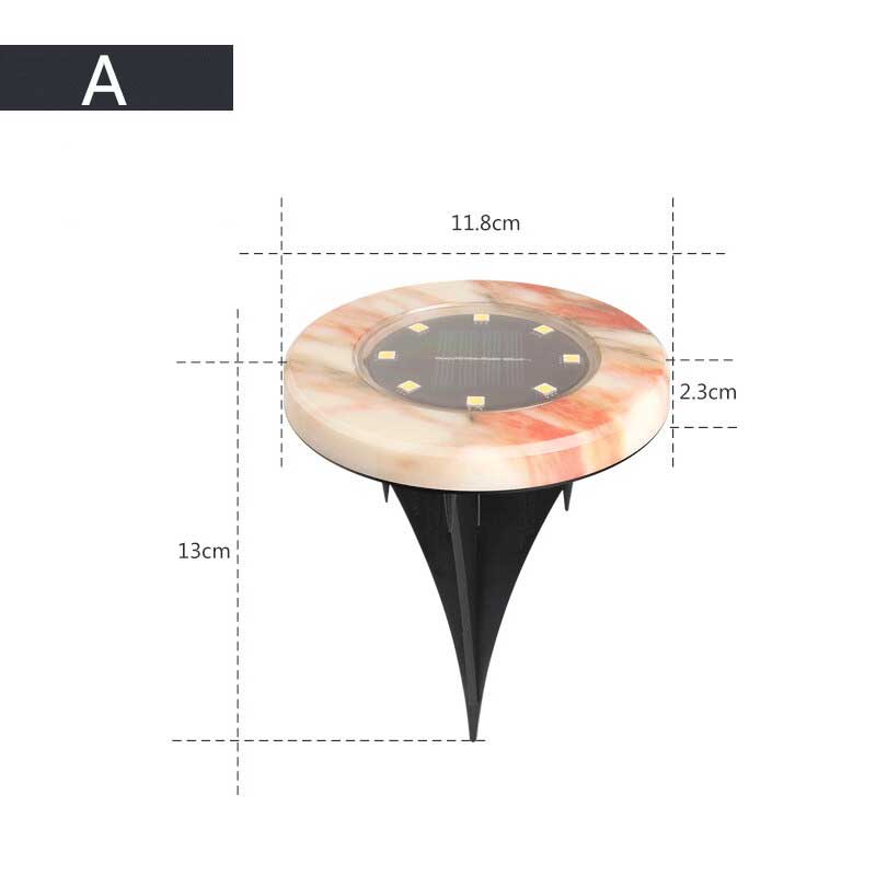 Pack de 4 balises solaires extérieures imitation marbre 8 LED