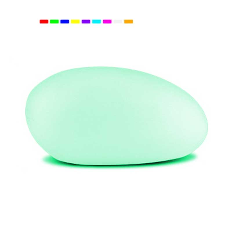 Boule solaire jardin galet LED multicolore
