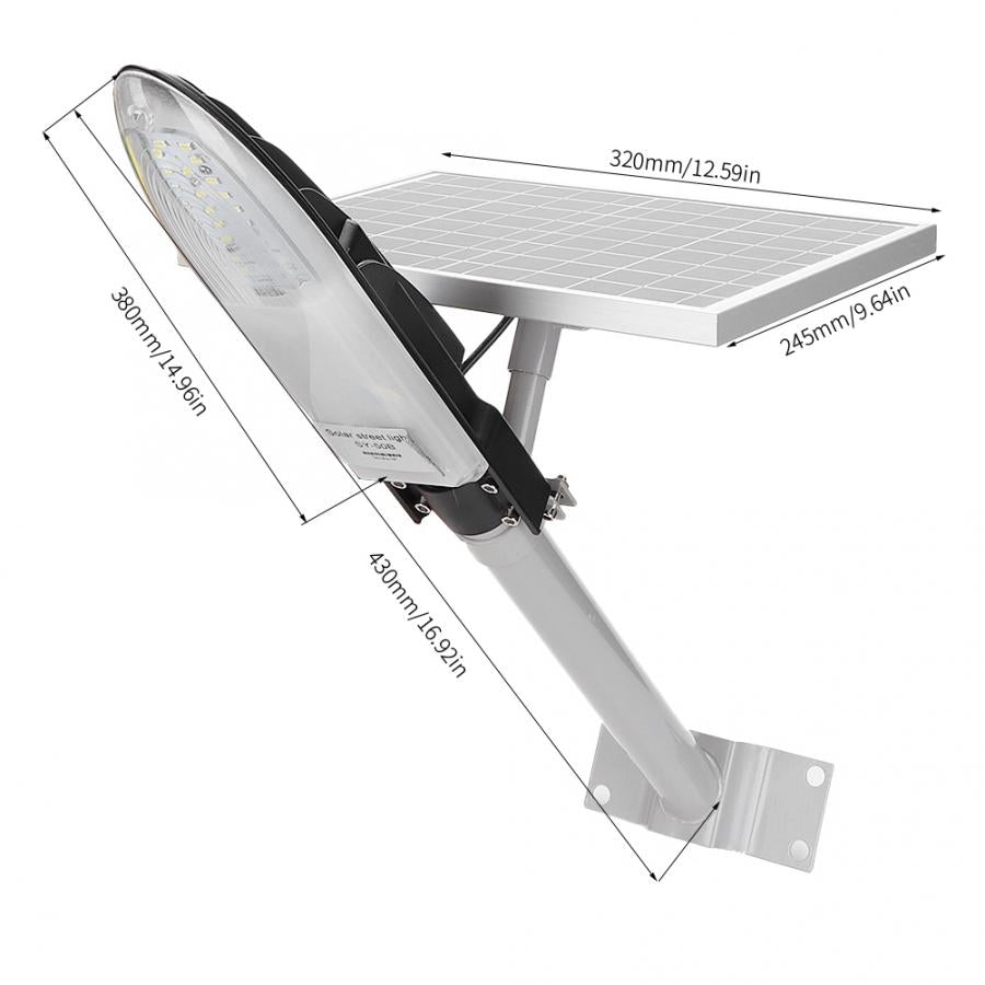 Lampadaire solaire 30W puissant avec capteur micro-ondes pour jardin