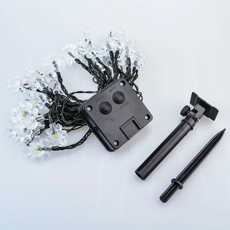 Guirlande solaire fleur marguerite 30 LED multicolore